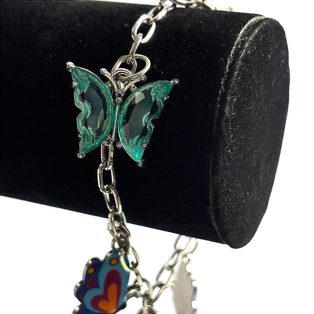 Charm Bracelet Mom Silver Tone Butterfly‎ Dangle Charms Mommy Heart Y2K Vibes